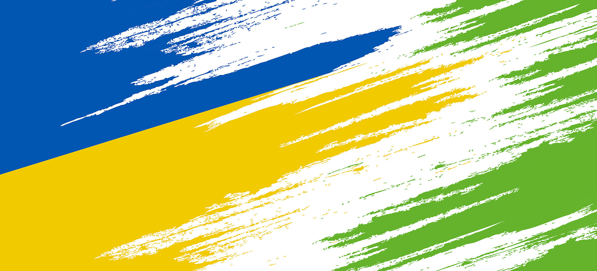 Ukrainische Flaggenfarben (blau und gelb) gehen in das Grün von persona service über