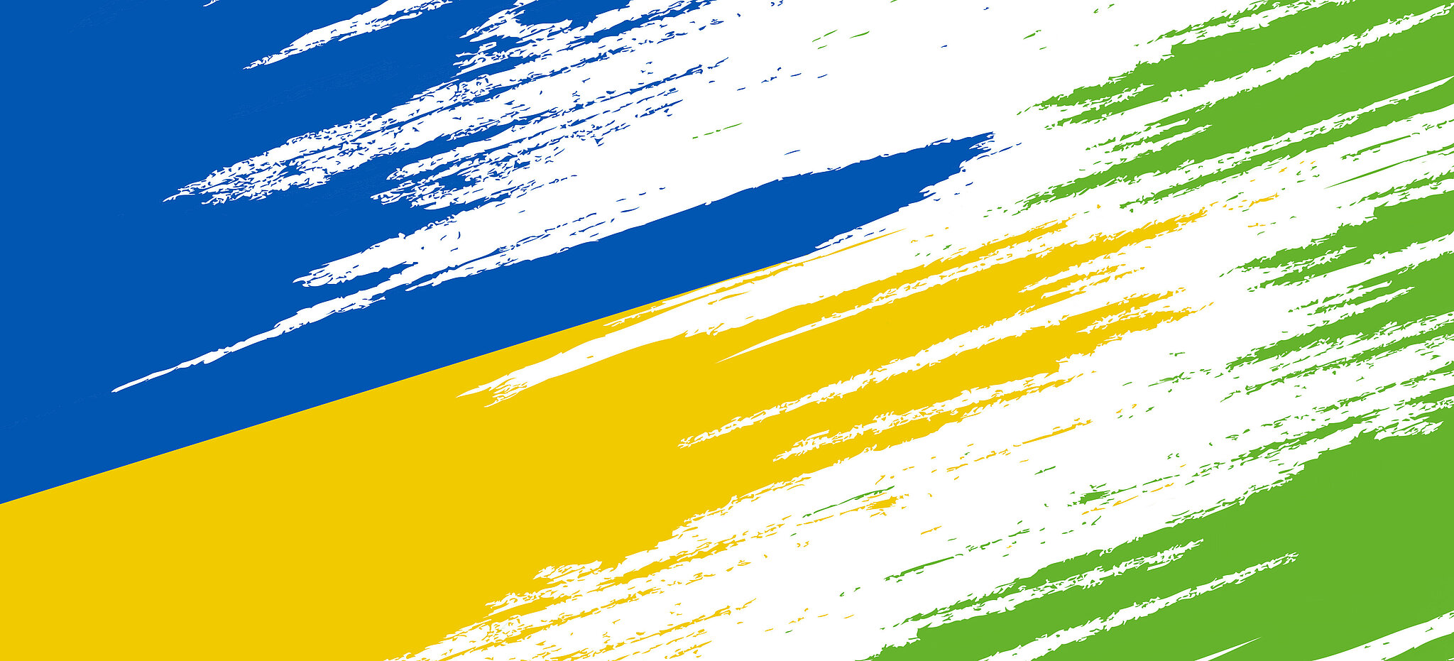 Ukrainische Flaggenfarben (blau und gelb) gehen in das Grün von persona service über