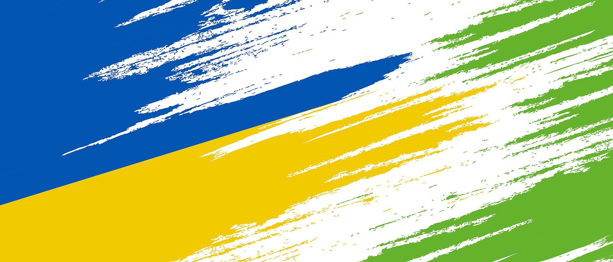 Ukrainische Flaggenfarben (blau und gelb) gehen in das Grün von persona service über