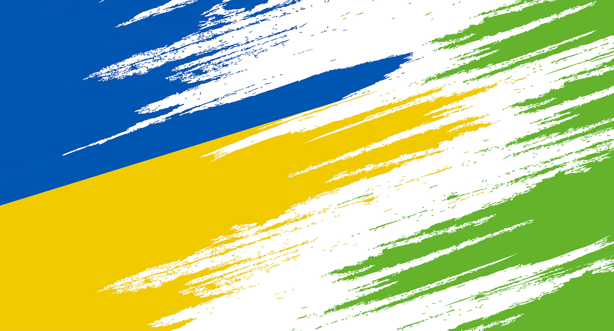 Ukrainische Flaggenfarben (blau und gelb) gehen in das Grün von persona service über