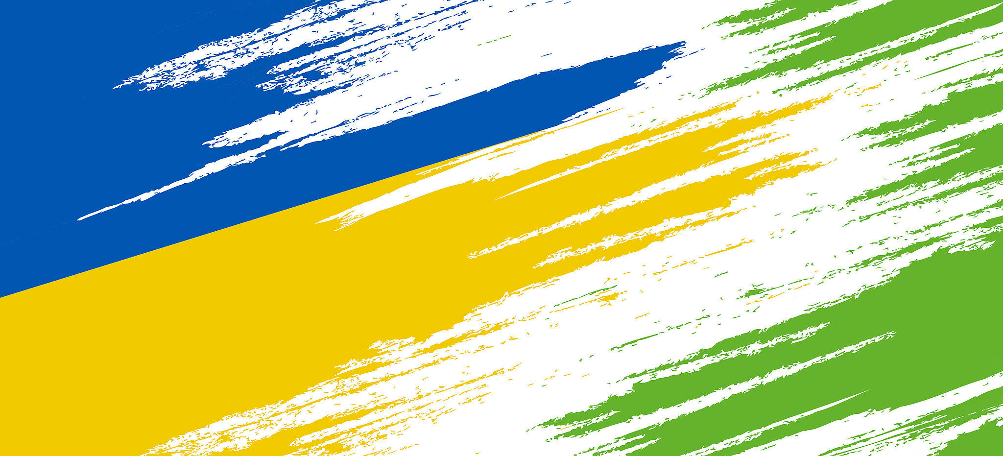Ukrainische Flaggenfarben (blau und gelb) gehen in das Grün von persona service über